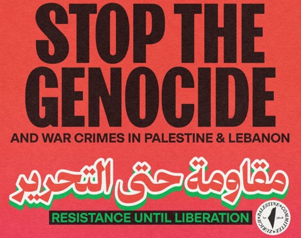 Zürich: Demo „Stoppt die Kriegsverbrechen in Palästina und Libanon“