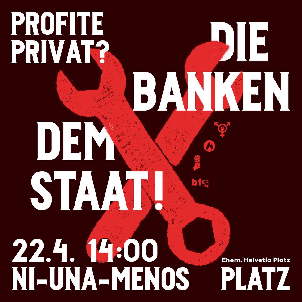 Zürich: Demo gegen den CS-UBS-Deal